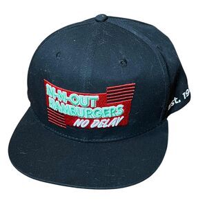 In-N-Out Burger Baseball Hat Snap Back Men's One Size Black Trucker Cap Patch